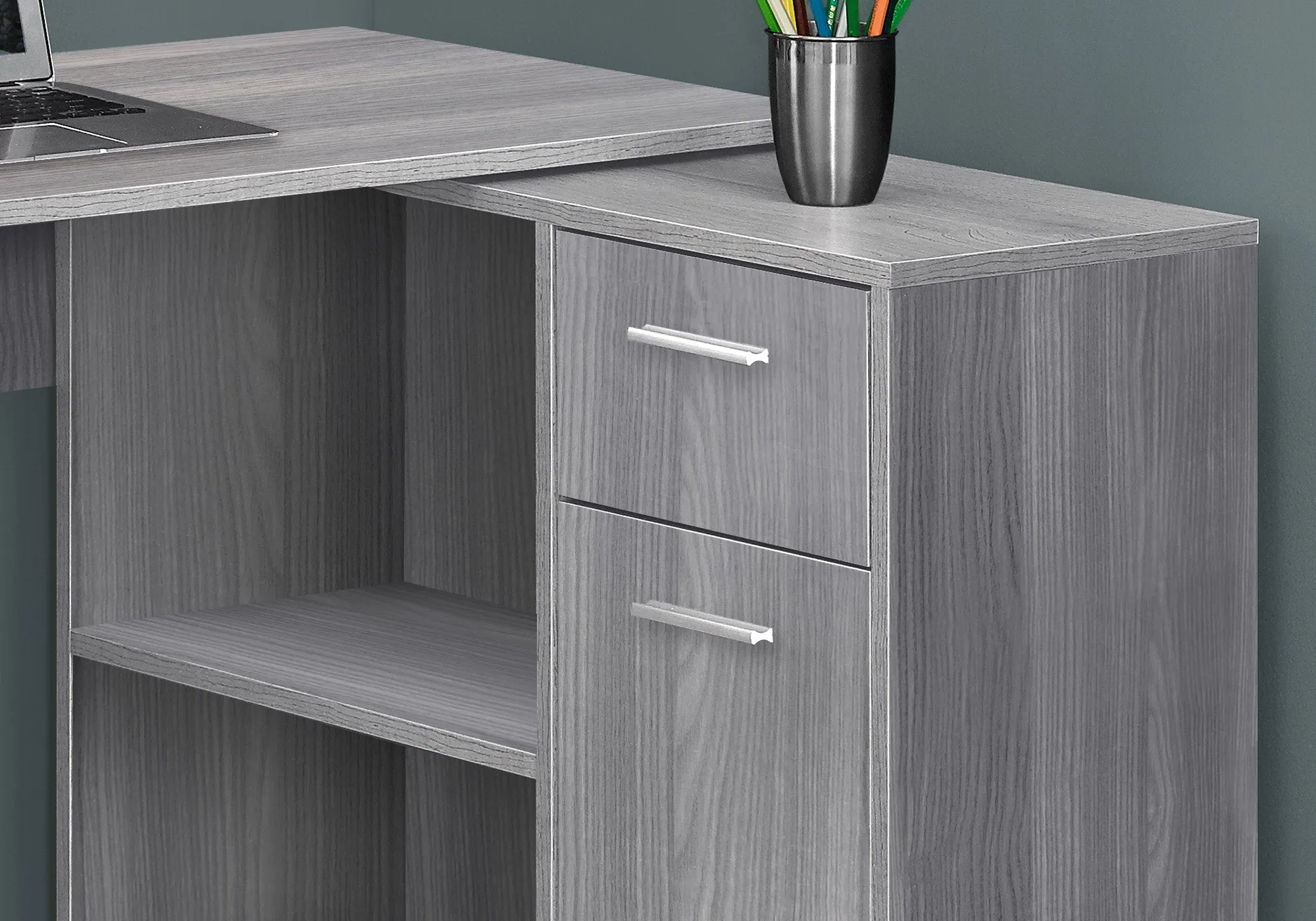 OFFICE SERIES - 46"L / GREY WITH A STORAGE CABINET