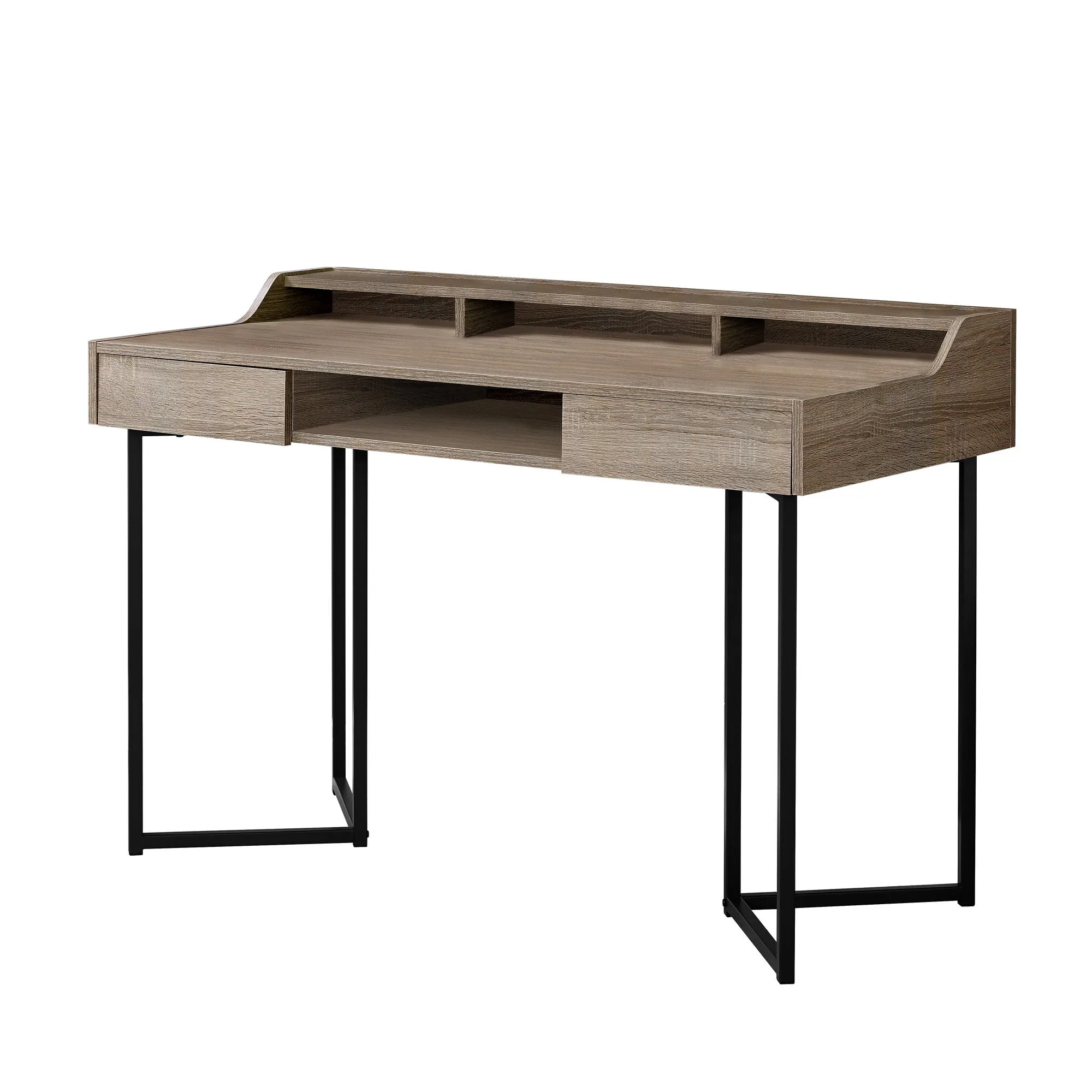 OFFICE SERIES - 48"L / DARK TAUPE / BLACK METAL