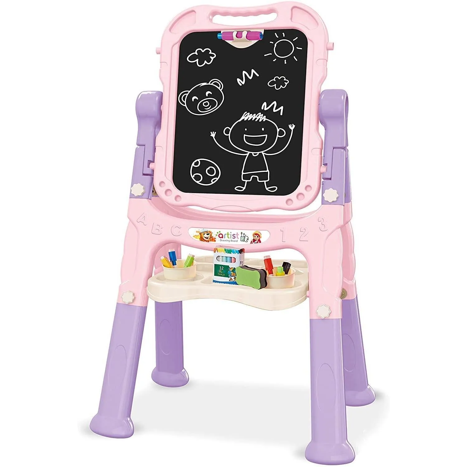 Pink Folding Double-Sided Magnetic Drawing Board