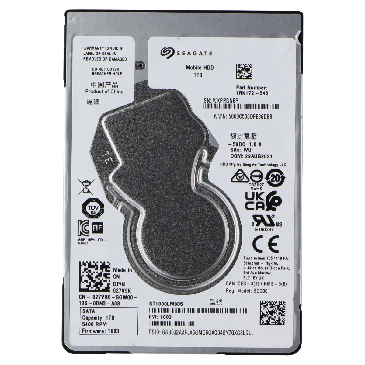 Seagate 1TB Mobile HDD SATA 6Gb/s 128MB 2.5 Internal Hard Drive (ST1000LM035)