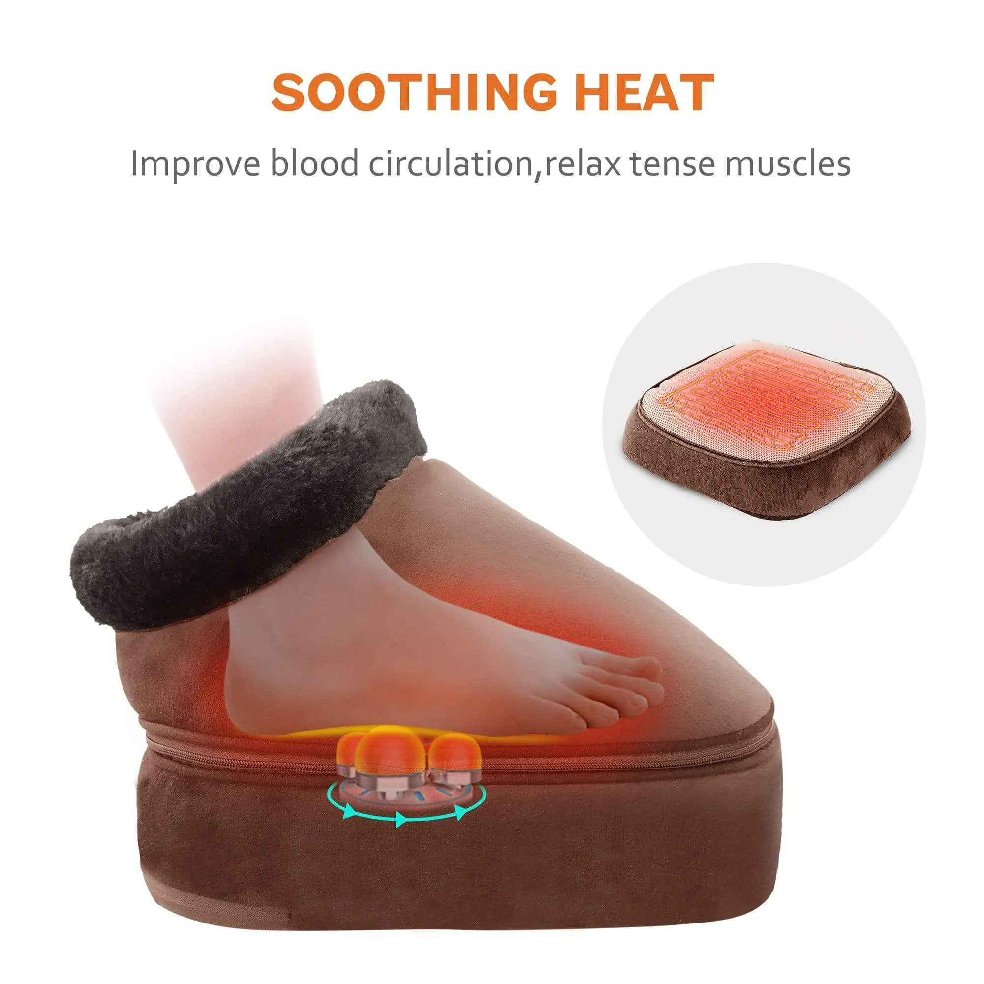 Shiatsu Foot Massager with Heat,Heated Feet warmer and Back Massager - 522SP