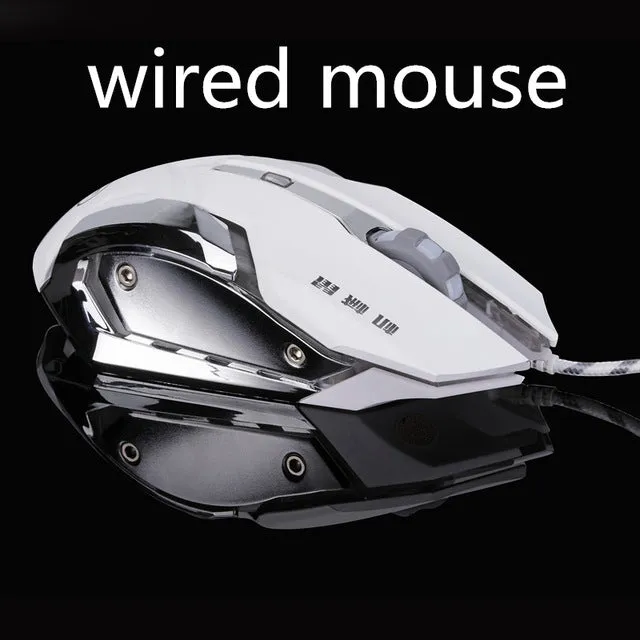 Silent USB 6D Wired and Wireless Optical Computer Gaming Mouse with LED