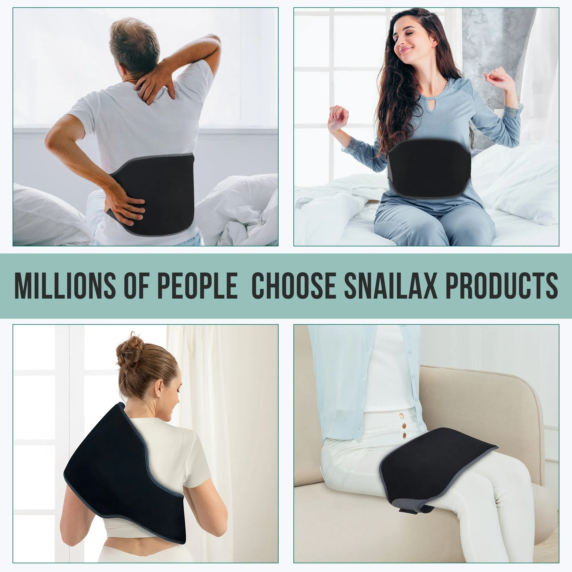 Snailax Heating Pad for Back Pain Relief, Vibrating Back Massager with Heat - 6213