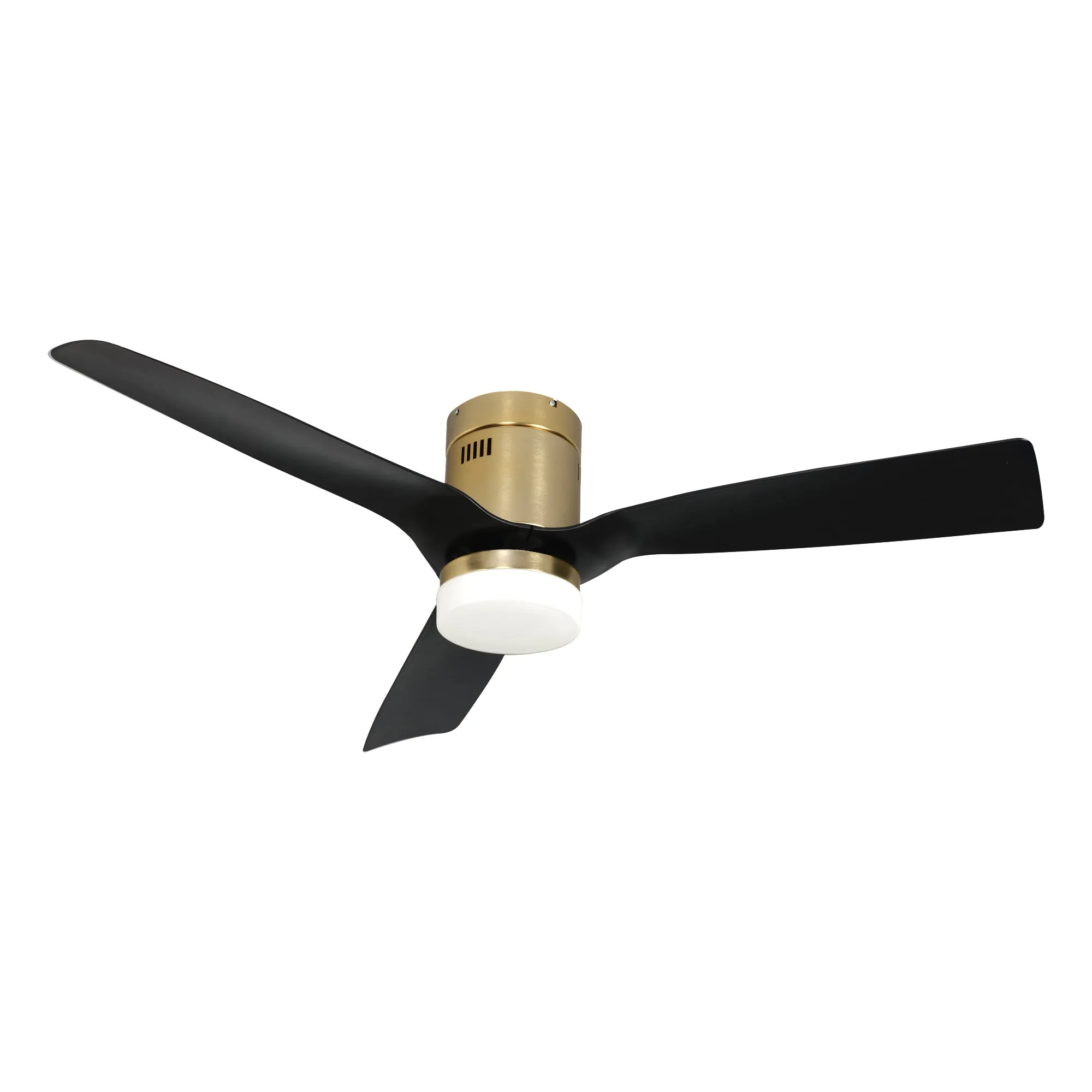 SPEZIA 48 inch 3-Blade Flush Mount Smart Ceiling Fan with LED Light Kit & Remote - Gold/Black