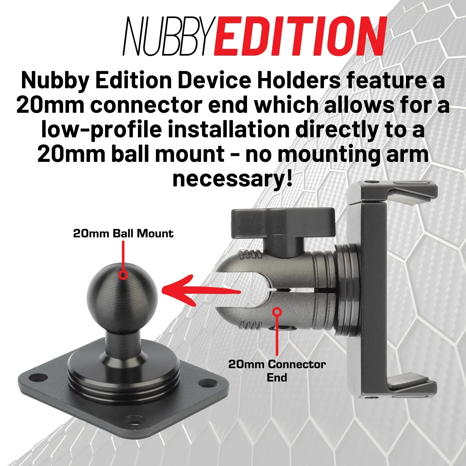 sPOD Touchscreen Mount with 20mm Connector Nubby Edition