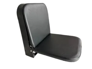 Optimized Compact Wall Flip Seat in Premium Black Vinyl