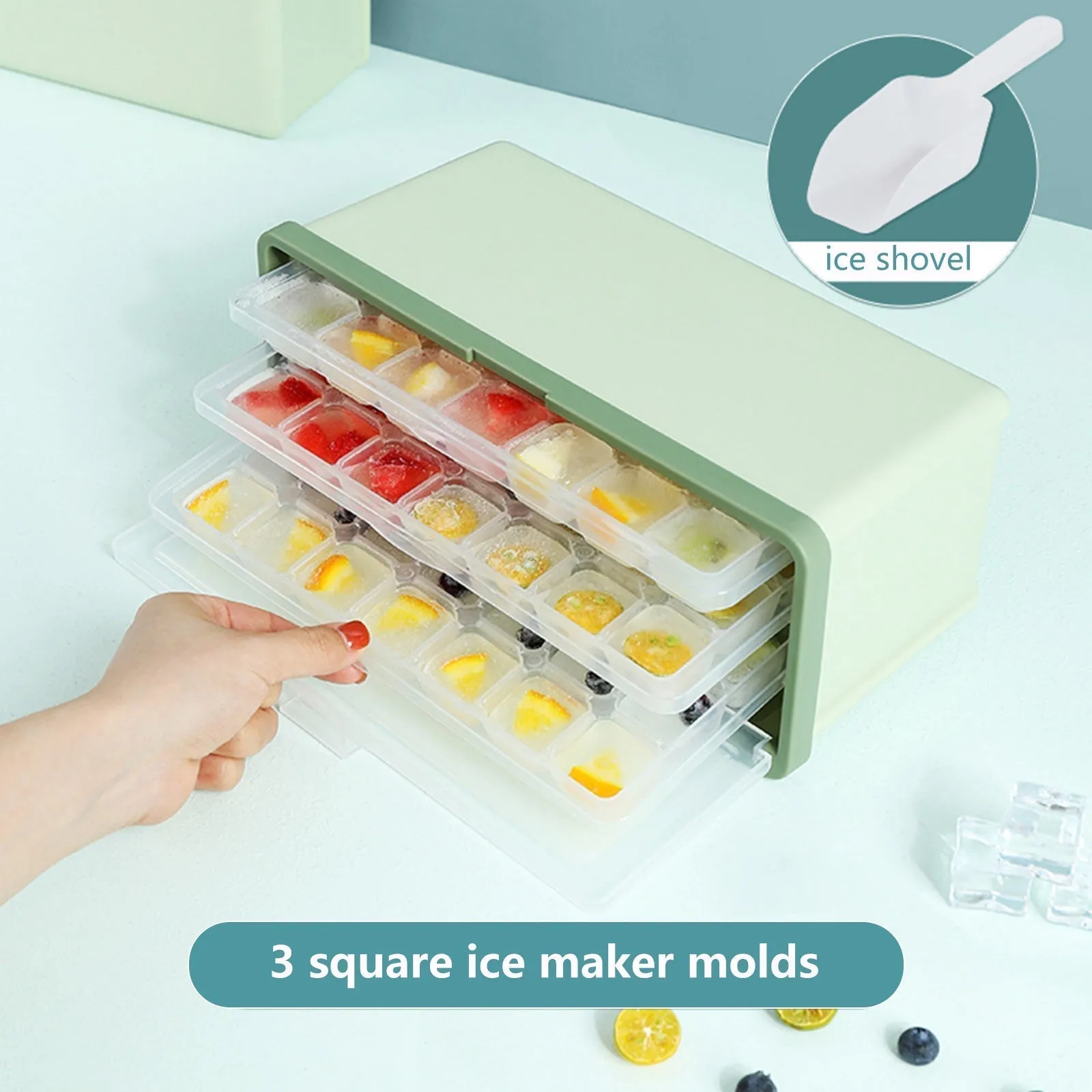 Three-Layer Ice Cube Tray Box