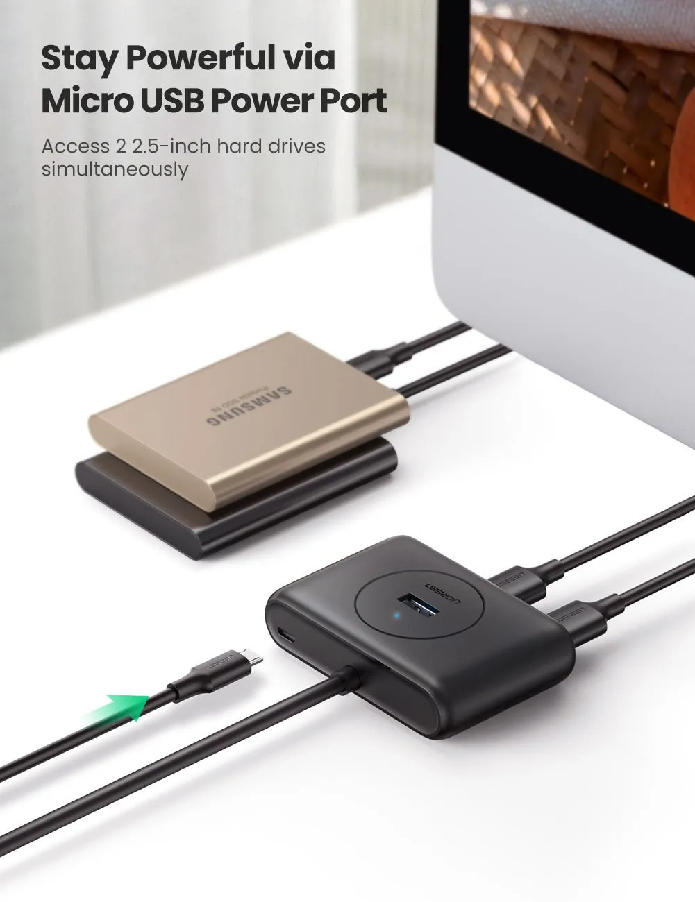 UGREEN 4-in-1 USB 3.0 Data Hub