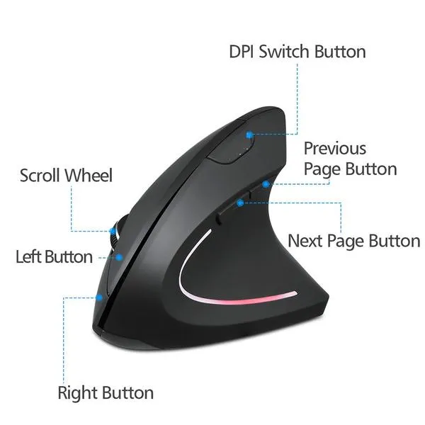 Wireless Vertical Gaming Mice