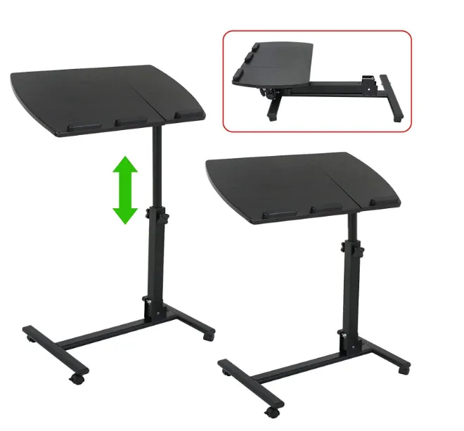 ZENY™ Laptop Rolling Cart Table Height Adjustable Notebook Laptop Swivel Stand Desk