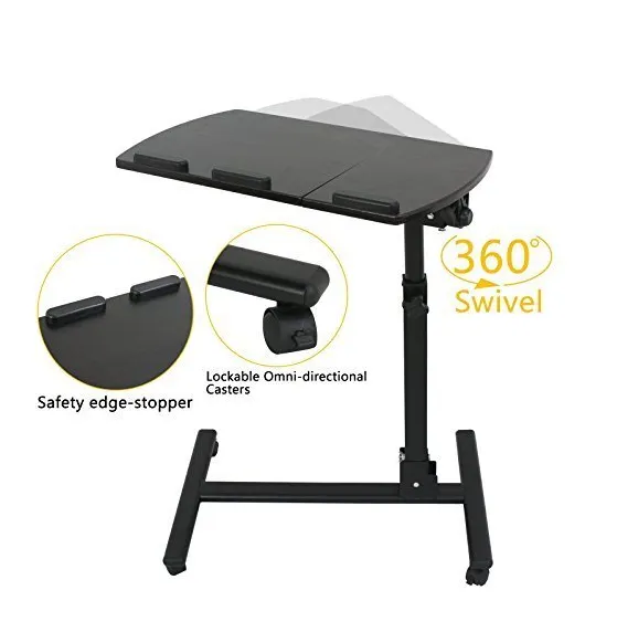 ZENY™ Laptop Rolling Cart Table Height Adjustable Notebook Laptop Swivel Stand Desk