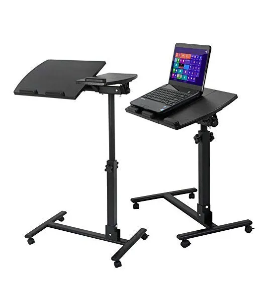 ZENY™ Laptop Rolling Cart Table Height Adjustable Notebook Laptop Swivel Stand Desk